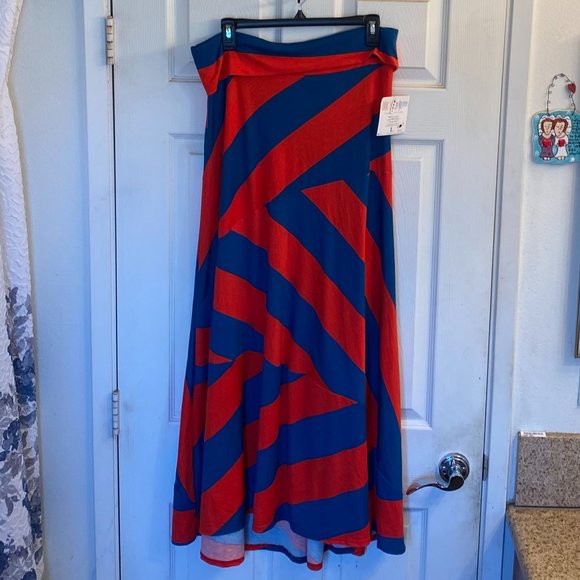 LuLaRoe Maxi Skirt in Red and Blue - Picture 2 of 2